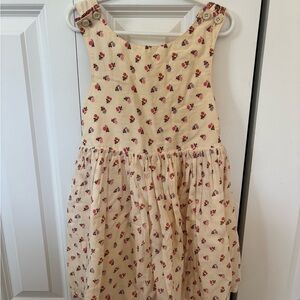 Mini Boden Cream Pink Pleated Sundress